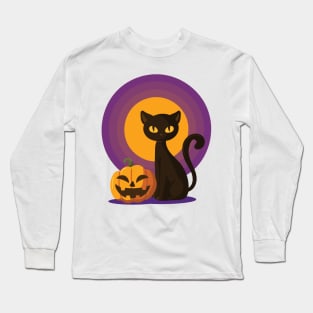 Halloween Black Cat Long Sleeve T-Shirt